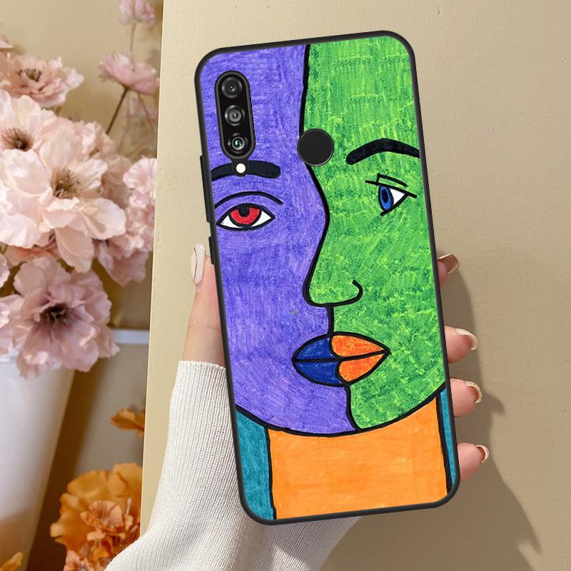 Painting Picasso Abstract Art Cover For Huawei P30 Lite P40 P20 P50 Pro Nova 5T P Smart 2019 Case For Honor 50 10i 8X