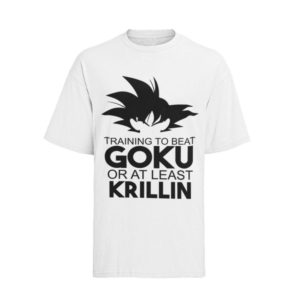 Train to Beat Goku or at Least Krillin Dragon Ball Organic Cotton T-Shirt Mens