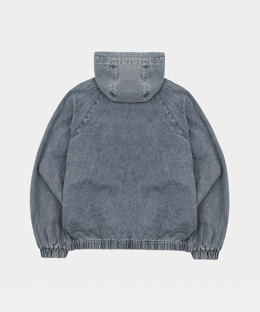 LETTERCOMO Худи на молнии из стираного денима Urban Blue
