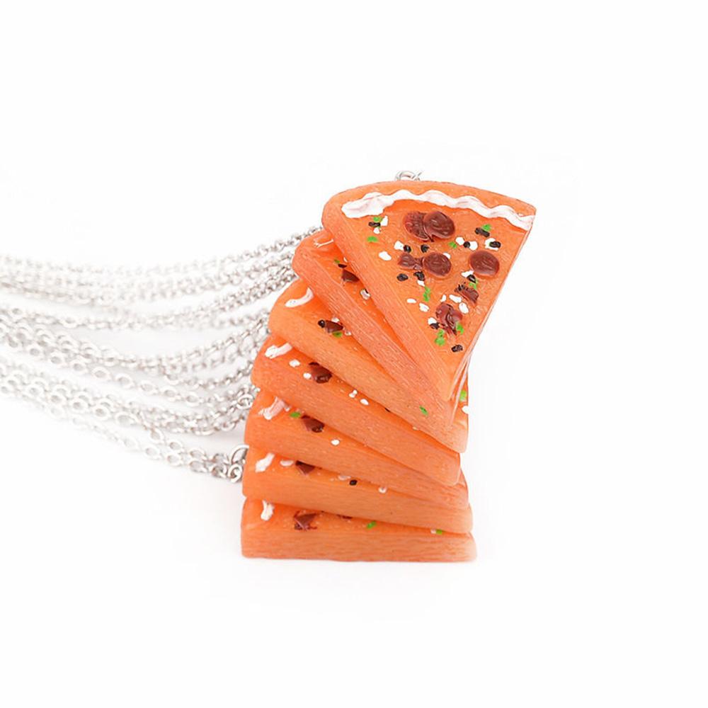 7Pcs Charm Jewelry Orange Best Friends Pizza Slice Pendant Friendship Family Chain Necklace