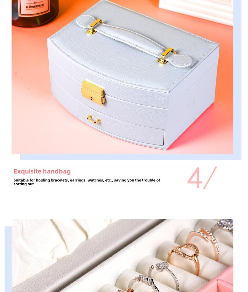 Запираемая многослойная шкатулка для сережек – ящик для хранения детских вещей Princess