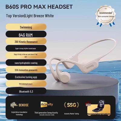 Спортивная водонепроницаемая гарнитура Sanag B60spromax 64 ГБ с костной проводимостью для плавания