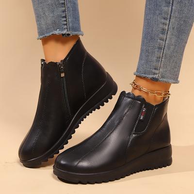 Женские ботинки, хит продаж, мягкая кожаная обувь для женщин, зимние ботинки на мягкой подошве, женские хлопковые плюшевые туфли для мам Botas De Mujer