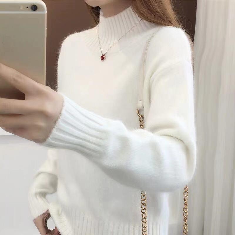 Женский свитер, водолазка, пуловер, корейская версия, свободная короткая студенческая рубашка, свободный универсальный свитер