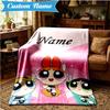 Custom Name Powerpuff Adventure Blanket Lightweight Ideal Bedding Blanket Perfect for Travel, Camping, Living Rooms, Sofas, Christmas gift