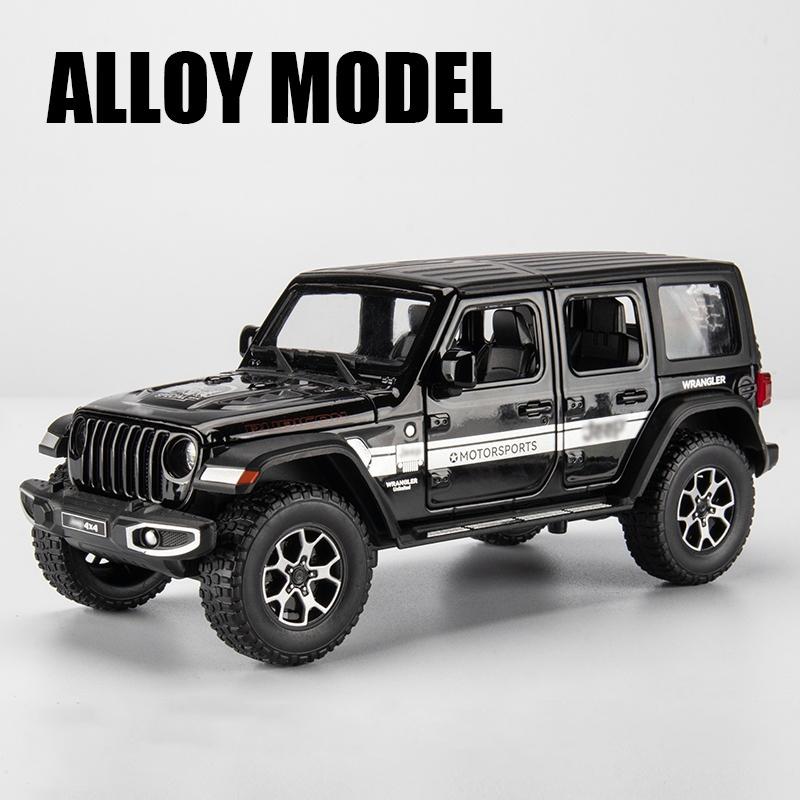 1:22 Jeeps Wrangler Rubicon Alloy Diecasts & Toy Vehicles Metal Toy Car Model Sound and light Pull back Collection Kids Toy Gift ALS1