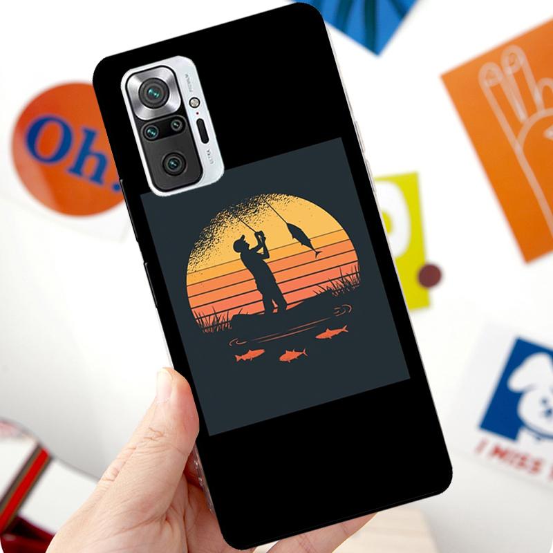 Carp Fish Fishing Rod Case For Xiaomi Redmi Note 12 Pro 11 8 9 10 Pro 9S 10S 11S 12S Redmi 12C 10C 9C 10A Cover