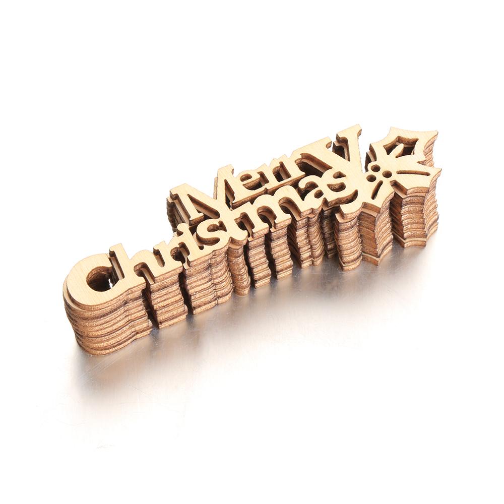 Crafts Letter Carving Hanging Ornaments Wood Pieces Wooden Slice Xmas Decoration Merry Christmas