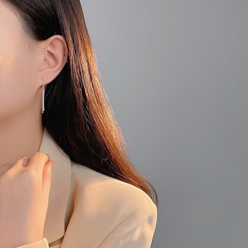 Геометрические цепочки серьги новые модные женские нишевые дизайн пуговицы темперамент холодный стиль