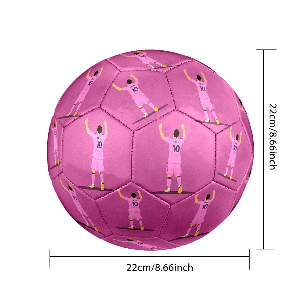 Messi's Celebration Pose Size 5 Soccer Football Machine Sewn Indoor/Outdoor Universal Football Perfect Commemorative Gift for Soccer Lovers