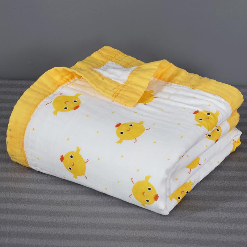 110x110cm Class A Pure Cotton Baby Bath Towel, Six-layer Gauze with Wide Hem, for Infants and Toddlers