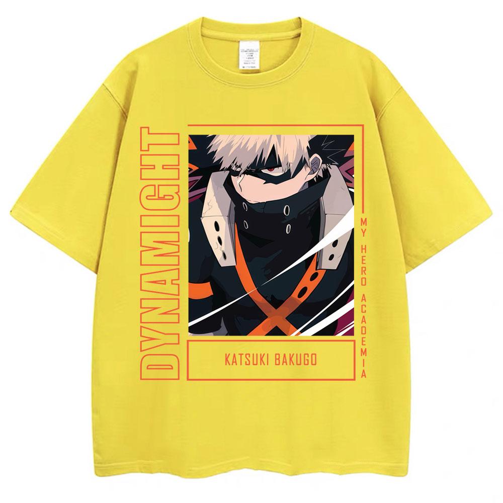 Anime My Hero Academia Graphic T-Shirt Vintage Harajuku Fashion Bakugou Katsuki Short Sleeve Men Women Oversized Cotton T Shirt