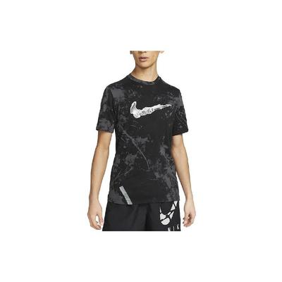 Футболка с круглым вырезом и принтом логотипа Dri-FIT, мужские топы, черная, DZ2730-010