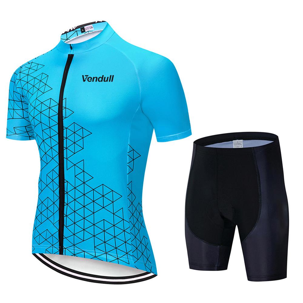 Флуоресцентный желтый Pro Team велоспорт джерси комплект 2025 велосипедный костюм с коротким рукавом мужской комбинезон шорты одежда 19D гелевая дышащая подкладка