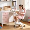 Ergonomic Study Chair Children with Adjustable Footrest & Flip Arm, Kids Computer Mesh Office , 360-degrees Swivel for Home Bedroom Learning Room