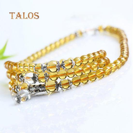 Многооборотный браслет из аметиста, сделан в этническом стиле