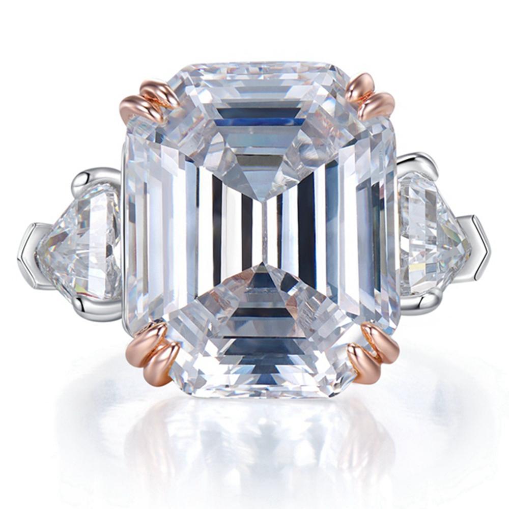 Модное кольцо из белого золота 18 карат, 13*16 мм, с сапфиром, граненый драгоценный камень, кольцо для женщин, подарок на годовщину, ювелирные изделия из стерлингового серебра 925 пробы