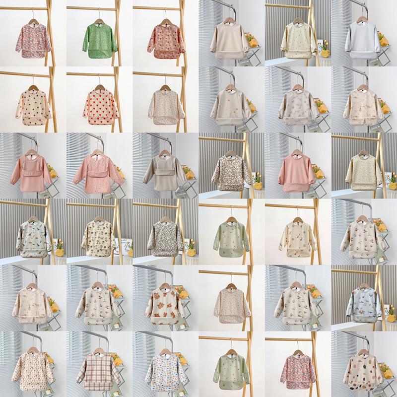 Reversible Waterproof Baby Smock & Bib - Denmark Painting Apron & Food Catcher Coverall