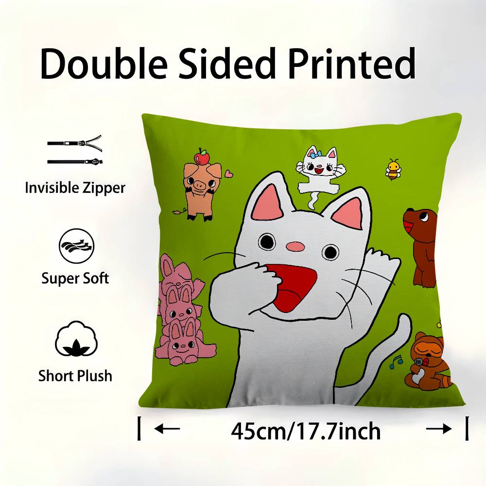 Cartoon Nontan Pillowcase Toon Gift Cushion Cover Bedroom Home Sofa Chair Seat Decor Pillow Case