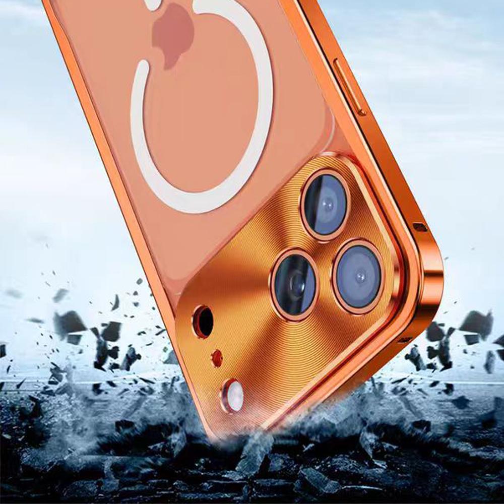 Роскошная металлическая рамка из алюминиевого сплава для чехла MagSafe для iPhone 17 16 15 14 13 12 Pro Max, магнитная беспроводная зарядка, задняя крышка для телефона