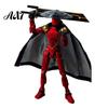 Collectible Swordsman Model Chinese Action Figure, Multi-Joints Movable Cloak Man with Accessories, Articulated Figure 3D Printed Bamboo Hat Figurine