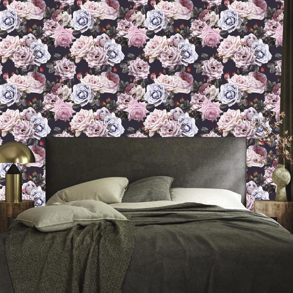Roses wallpaper in dark colors for living room and bedroom 50x1000