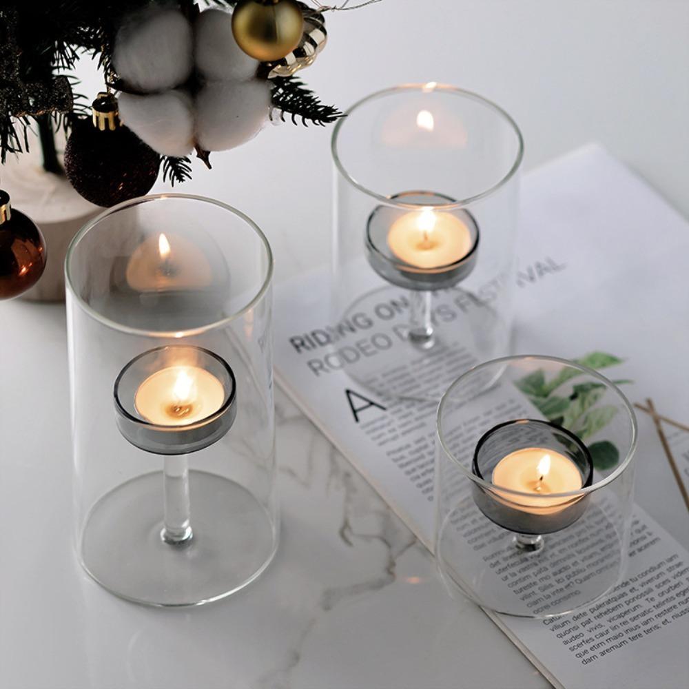 European-style Candlestick Transparent Candle Stand Creative Glass Candle Holder Banquet