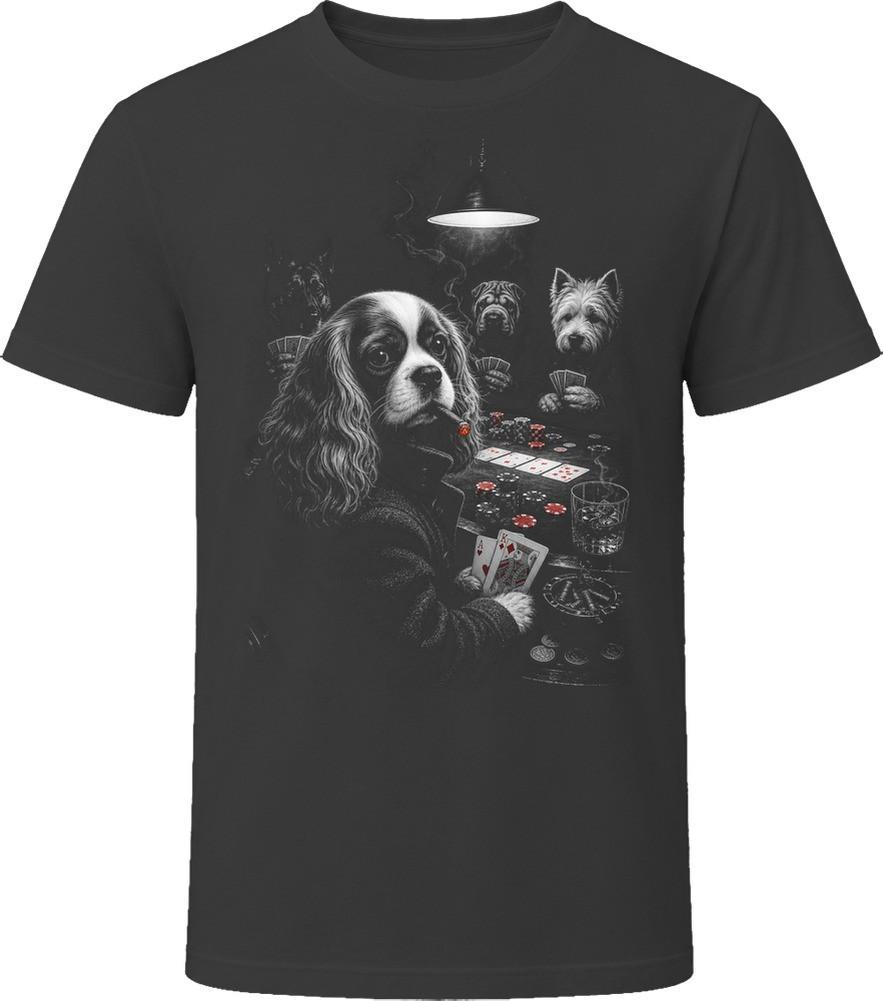 Cavalier King Charles Spaniel Dog Playing Cards Midnight Poker Game T-Shirt