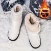 Женские ботинки, зимние короткие сноубутсы, на подкладке и теплые, утолщенные, уличные белые ботинки с высоким голенищем, противоскользящие, спортивные на толстой подошве,