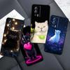 Аниме мультяшный кот иллюстрация Для Xiaomi Redmi 12 13C 12C 13 10C 9T A2 9A 9C 7A Note 10S 8T 10 9 8 Pro 4G 5G Черный чехол для телефона