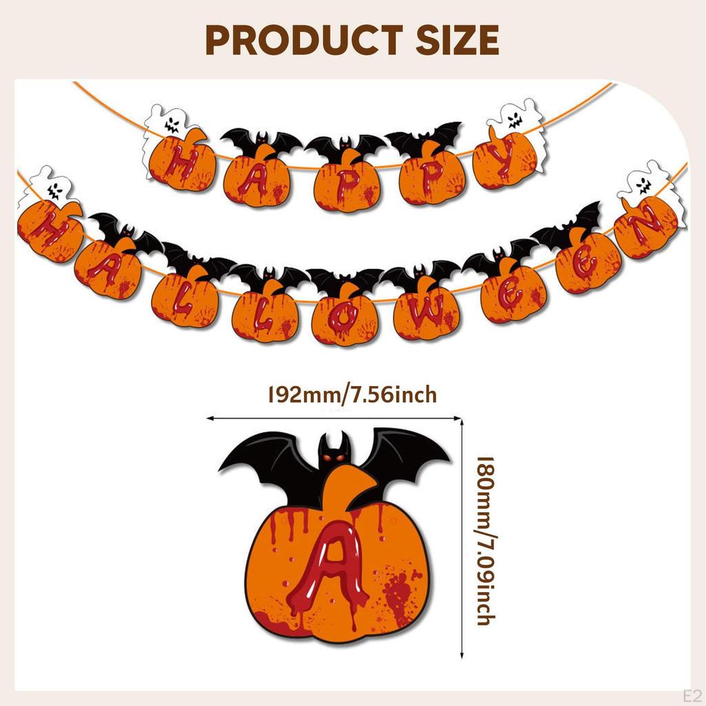 Баннер на Хэллоуин, тыквенная гирлянда, фотобутафория, флажки, украшение для дверей