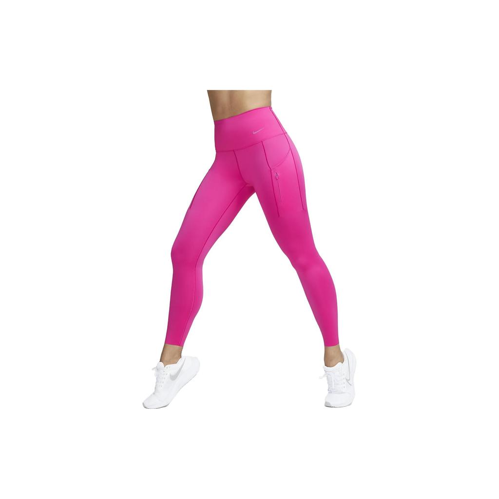 Nike Однотонные женские спортивные штаны с логотипом бренда и высокой талией, темно-розовые DQ5636-623