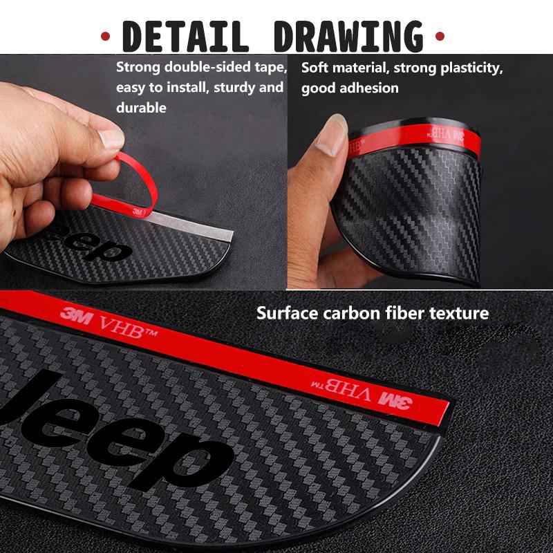 Car Rearview Mirror Rain Eyebrow Sun Visor Shade Cover Rainy Shield Cover For Jeep Grand Cherokee Patriot Renegade Compass