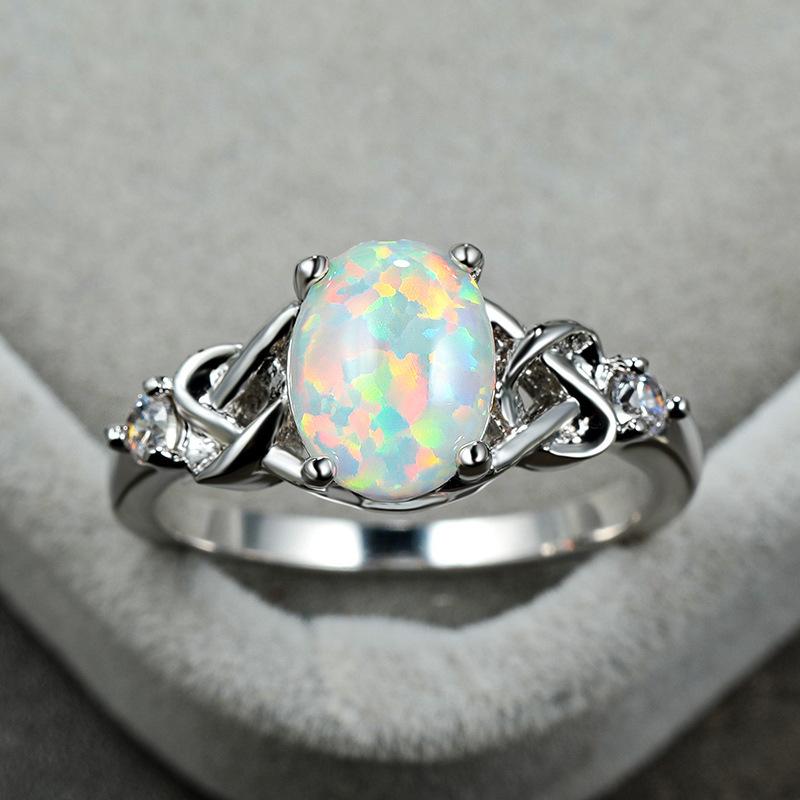 wih new goose egg white women's creative opal popular jewelry women's accessories ring