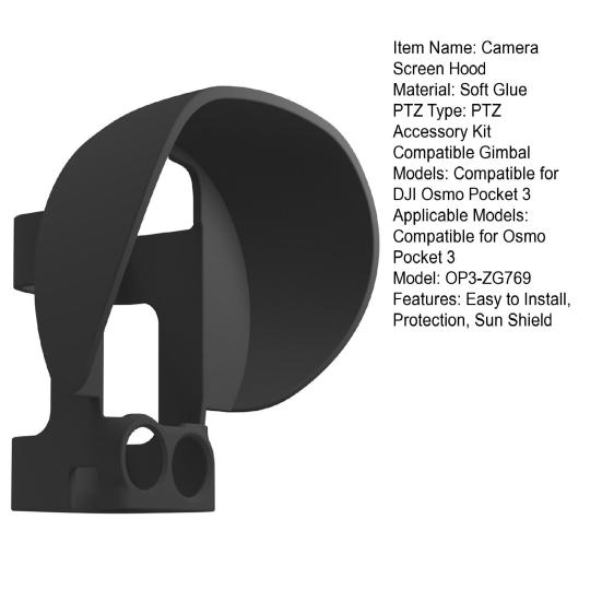 Action Camera Screen Hood for DJI Osmo Pocket 3 Sports Camera Screen Sun Shield Light Blackout Protection Sunshade Cover Camera Accessories