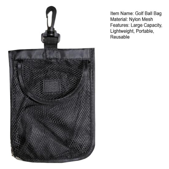 Сетчатая сумка для гольфа с застежкой-лентой, большая вместительная сумка для хранения мячей для гольфа в помещении и на открытом воздухе, аксессуары