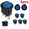 5Pcs 12V 20A Boat SPST Round On/Off Rocker Waterproof Switch Car Marine Auto