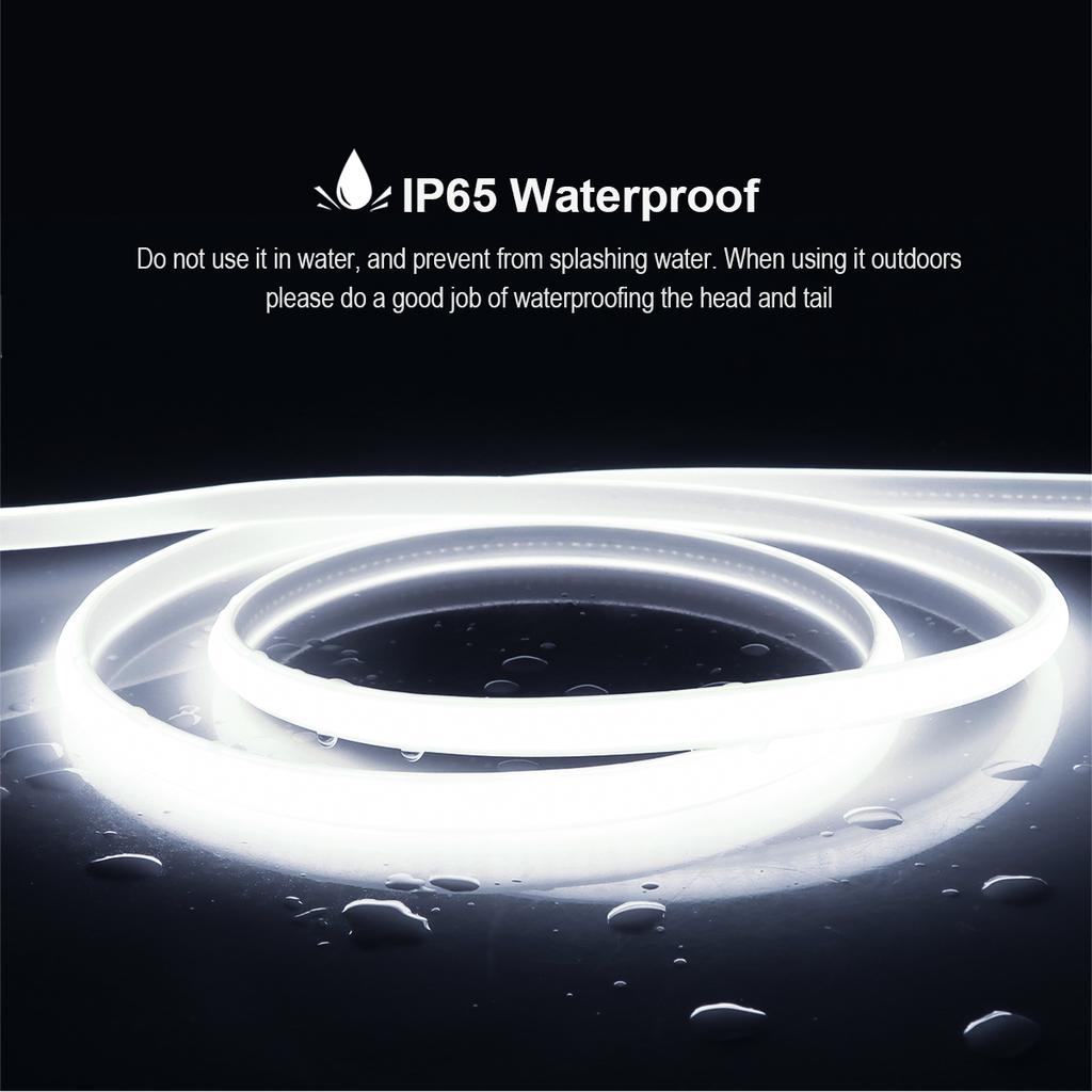 220V Led Neon COB Strip Light with Switch Flexible Silicone Tube Lamp High Density 288LED /M Waterproof LED Ribbon For Home Closet Kitchen Room Deco