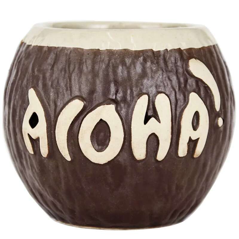 Coconut TIKI Mug Hawaiian Bar Decor Drinkware Ceramic Cocktail Glass Tropic Amorous Feelings Beach Party Mug Cup Beer Steins