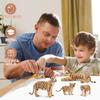 TOYMANY Набор из 6 фигурок тигров, Фигурки животных, Игрушки-тигры, Модели диких животных, Подходит для родителей и детей, Декор для дома, Реалистичные модели, Популярные игрушки,