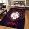 Custom Name Ajax Amsterdam Flannel Pattern Square Carpet,Area Rug,Carpet Rug for Living Room Bedroom Sofa Playroom Decor,Non-slip Floor Mat