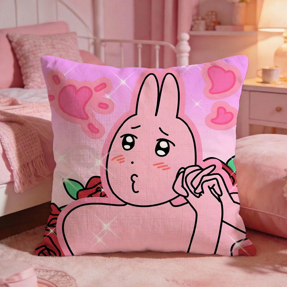 My Ffriends Rabbit Cute Cushion Cover Premium Comfort Reversible Pillow Cove Two In One Design For Any Room Car Interior
