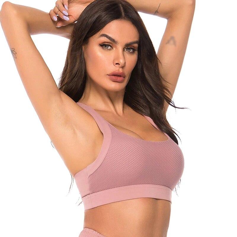 Йога Фитнес Крест Назад Спорт Красивая спина Противоударный бюстгальтер со сборками Спортивное нижнее белье