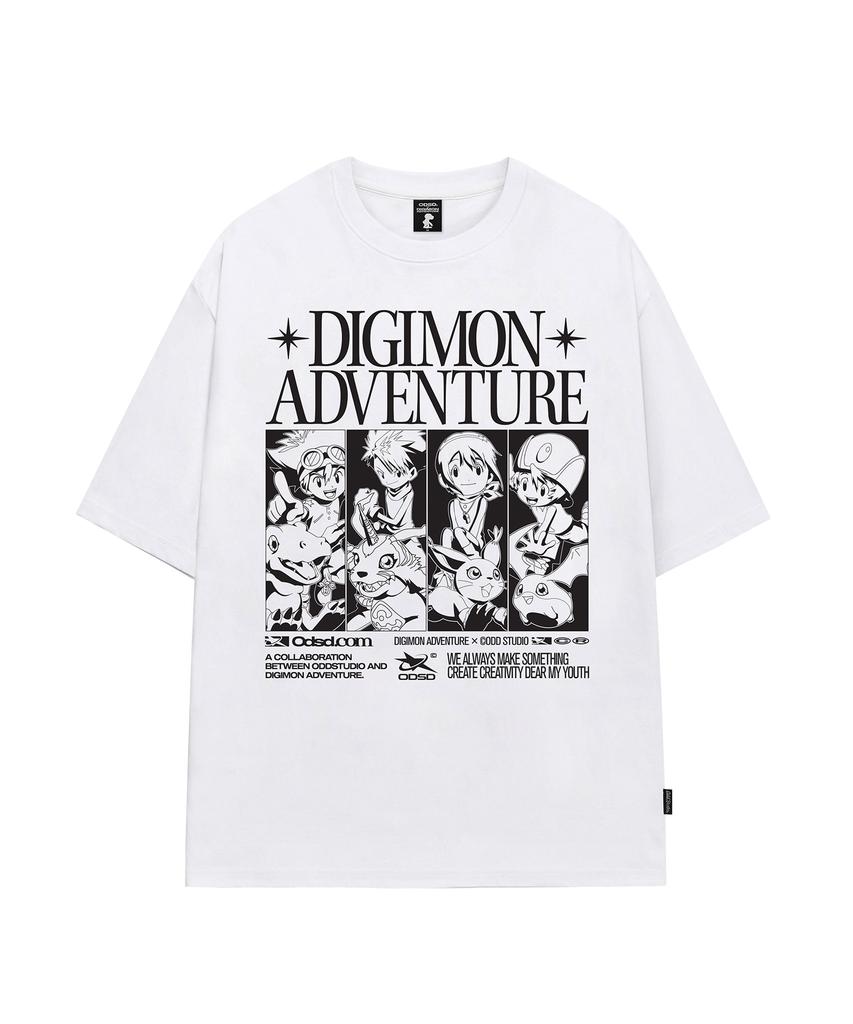 ODDSTUDIO [Digimon Adventure] Детская футболка оверсайз с Партнером-Дигимоном - 4 цвета