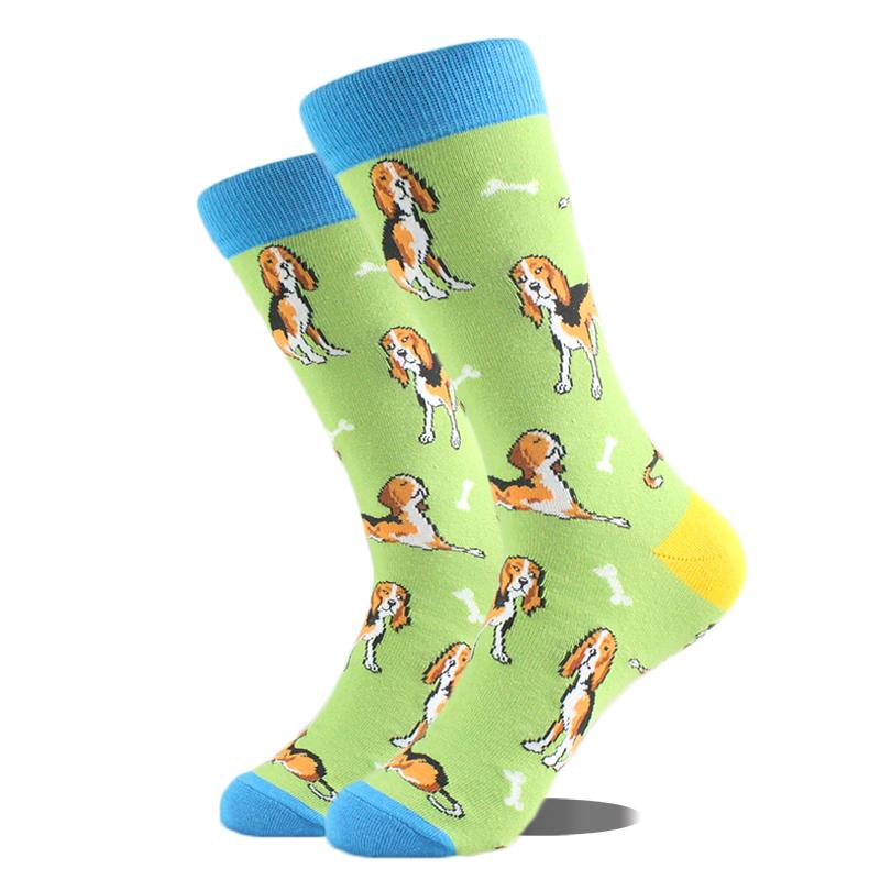 Happy Design Funny Socks Men Unisex Sheep Beer Dinosaur Pattern Sokken Divertidos Jacquard Calcetines Unisex Hip Hop Skateboard