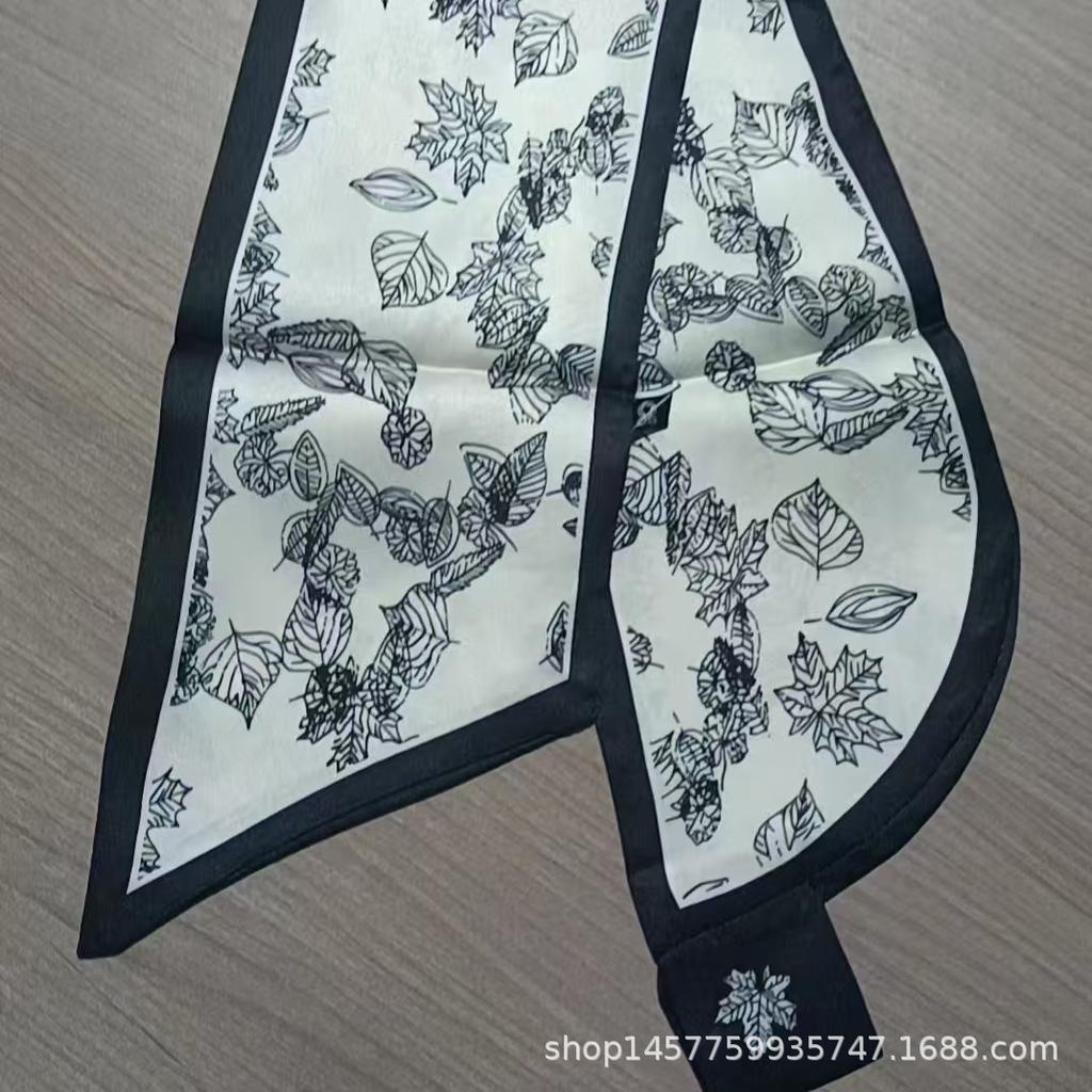Silk Scarf Small Long Square Scarf Women'S High-End Neck Protection Scarf Professional Matching Shirt Scarf
