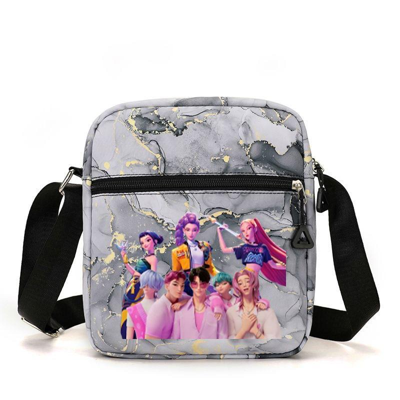 New Korean Kpop Demon Hunter Girl Group Surrounding Printed Shoulder Bag Messenger Bag Student Bag Cute Large Capacity