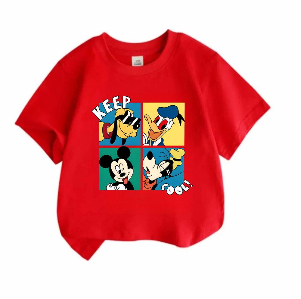 Kids Boys Girls Crew Neck Short Sleeve 100% Cotton T-Shirt, Cartoon Cute Animal Printed Casual Loose Tee Top for Daily Wear Summer Outfits