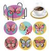 1 Set Diamond Painting Coaster Easy To Operate DIY Butterfly Pattern Diamond Painting