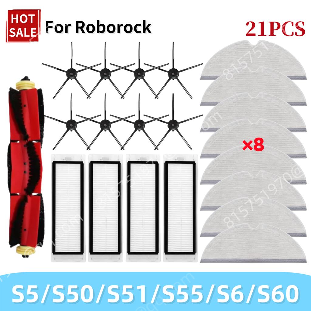For Roborock S5 S50 S51 S55 S6 S60 S6 Pure Vacuum Cleaner Accessories HEPA Filter Mop Cloth Side Main Brush Spare Parts